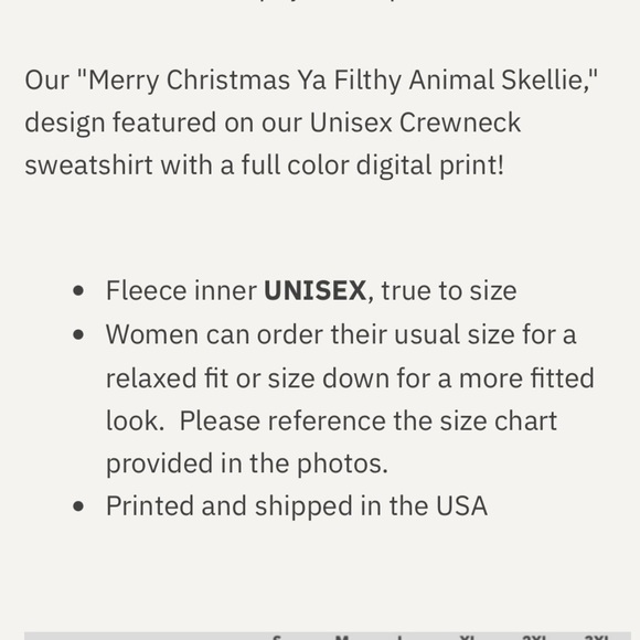 Merry Christmas Ya Filthy Animal Skellie Unisex Crewneck Sweatshirt black large - Picture 11 of 11